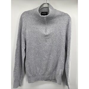 Bonobos 1/4 Zip Sweater Mens Heather Gray Small‎ Pullover Cashmere Blend